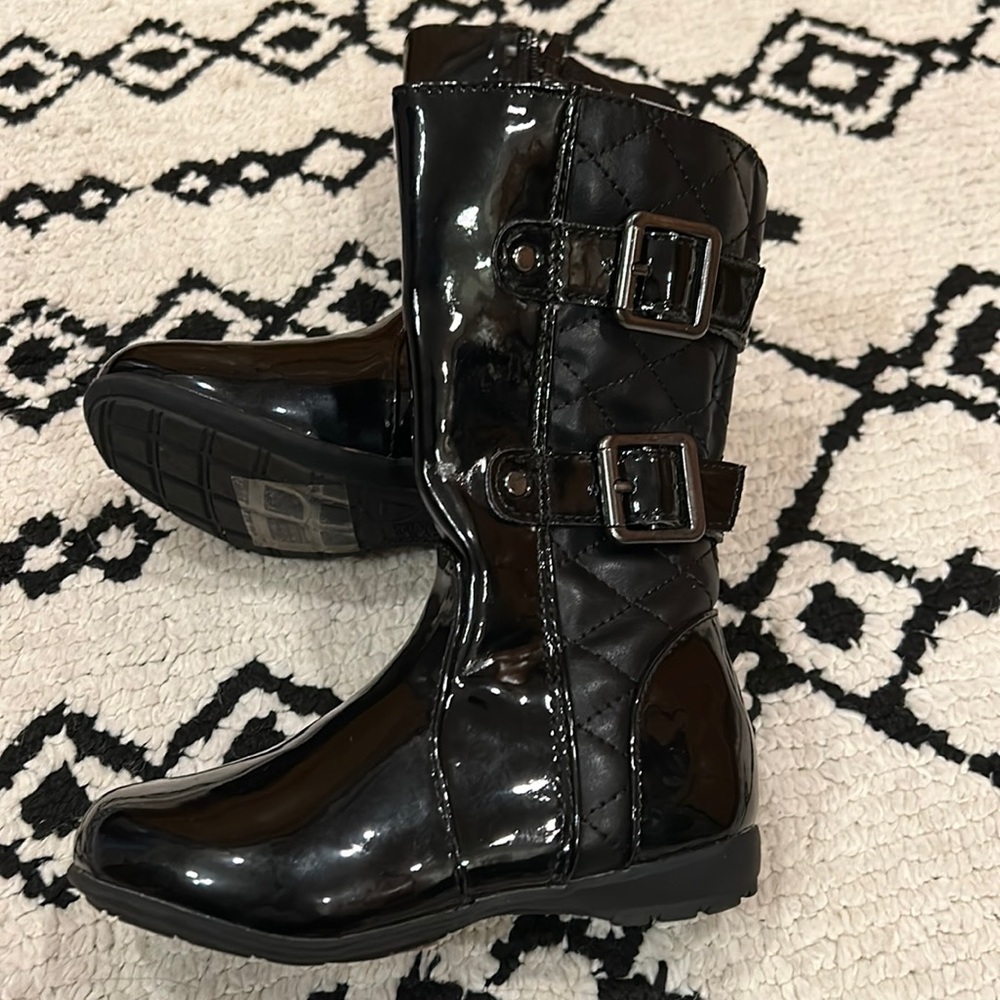 Kenneth Cole patent tall boots